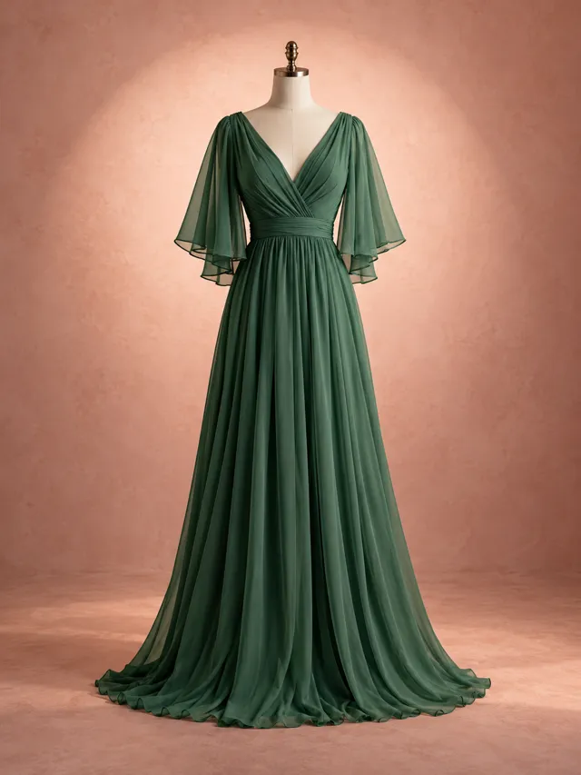 Vestido Jade, Fluido · mangas · 42